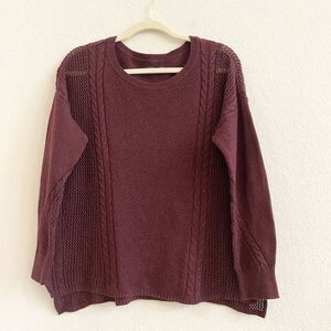 American Eagle Womens Size M Burgundy‎ Maroon Long Sleeve Pullover Knit Sweater